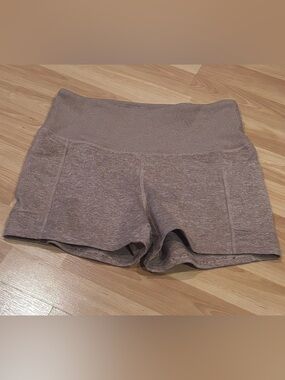 5/$25 Zobha Ribbed High - Waist Bike Shorts — Taupe Brown